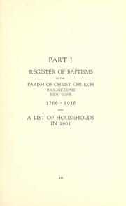 Cover of: The records of Christ church, Poughkeepsie, New York | Poughkeepsie (N.Y.). Christ Church.