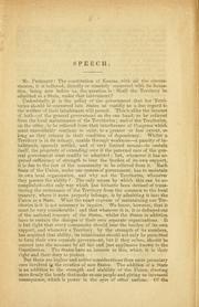 Cover of: Speech of Hon. Jesse D. Bright, of Indiana on the bill for the admission of Kansas as a state: delivered in the United States Senate, March 20, 1858.