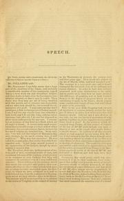 Cover of: Speech of Hon. J. Collamer, of Vermont on the Kansas question
