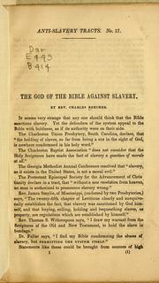 Cover of: God of the Bible against slavery. | Charles Beecher