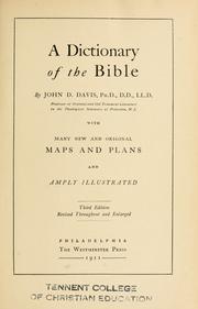 Cover of: A dictionary of the Bible