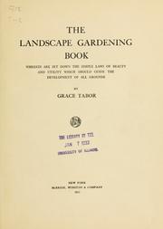 Cover of: The landscape gardening book by Grace Tabor