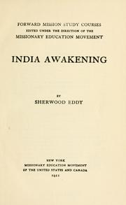 Cover of: India awakening. by Sherwood Eddy