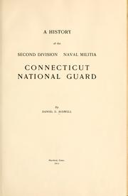 Cover of: A history of the Second Division, Naval Militia, Connecticut National Guard