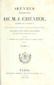 Cover of: Œuvres posthumes de M. J. Chénier ...