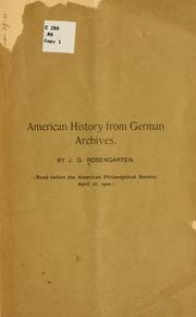 Cover of: American history from German archives