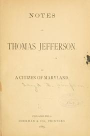 Notes on Thomas Jefferson by Lloyd D. Simpson