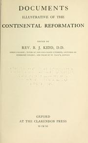 Cover of: Documents illustrative of the Continental Reformation