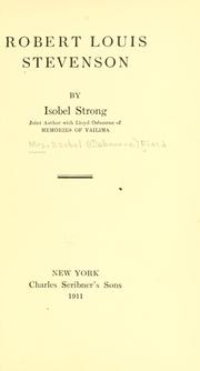 Cover of: Robert Louis Stevenson by Isobel Field