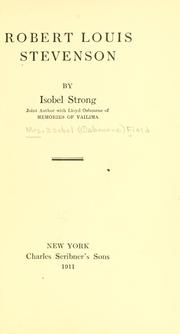 Cover of: Robert Louis Stevenson