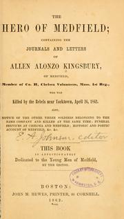Cover of: The hero of Medfield by Allen Alonzo Kingsbury