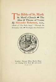 Cover of: The Bible of St. Mark by Robertson, Alexander