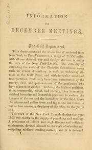 Cover of: Information for army meetings ... December 1864.