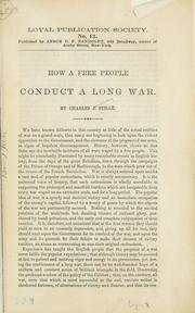 Cover of: How a free people conduct a long war.