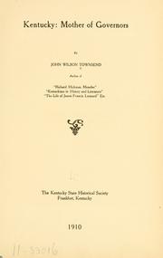 Cover of: Kentucky: mother of governors