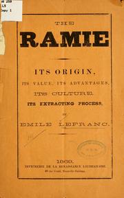 Cover of: The ramie. by Emile Lefranc