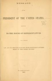 Cover of: Message of the President of the United States | United States. President (1865-1869 : Johnson)