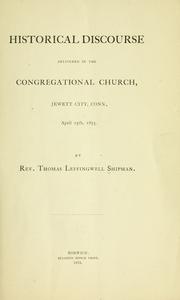 Cover of: Historical discourse delivered in the Congregational Church, Jewett City, Conn., April 25th, 1875.