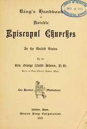 Cover of: King's handbook of notable Episcopal churches in the United States