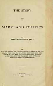 Cover of: The story of Maryland politics