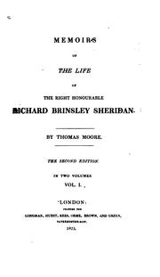 Cover of: Memoirs of the life of the Right Honourable Richard Brinsley Sheridan