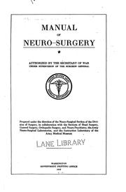 Cover of: Manual of neuro-surgery