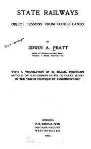 Cover of: State railways: object lessons from other lands