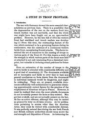 Cover of: A study in troop frontage ... by United States. War Dept. General Staff
