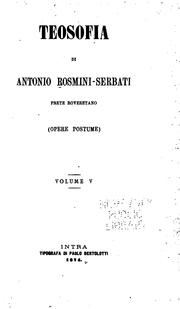 Cover of: Teosofia by Antonio Rosmini