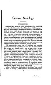 Cover of: German sociology