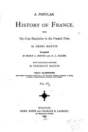 Cover of A popular history of France from the first revolution to the present time