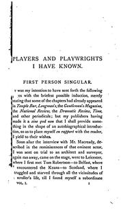 Cover of: Players and playwrights I have known