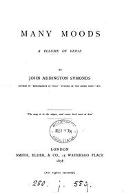 Cover of: Many moods: a volume of verse