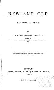 Cover of: New and old; a volume of verse