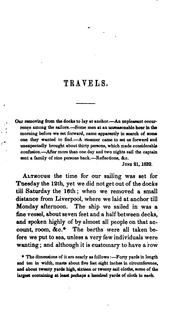 Cover of: Travels:  comprising a journey from England to Ohio, two years in that state, travels in American, &c: To which are added the Foreigner's protracted journal, letters, &c.