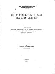 Cover of: The reforestation of sand plains in Vermont 