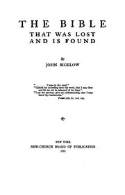 Cover of: The Bible that was lost and is found by Bigelow, John