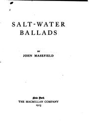 Cover of: Salt-water Ballads by John Masefield