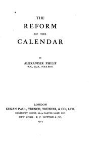 Cover of: The reform of the calendar