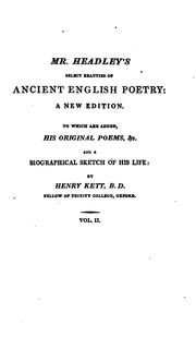 Cover of: Select beauties of ancient English poetry