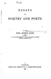 Cover of: Essays on poetry and poets