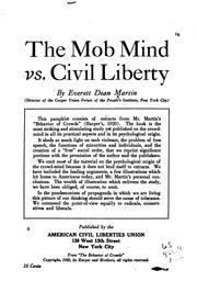 Cover of: The mob mind vs. civil liberty