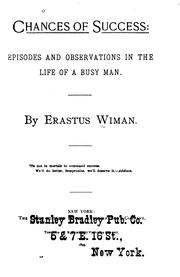 Cover of: Chances of success by Erastus Wiman