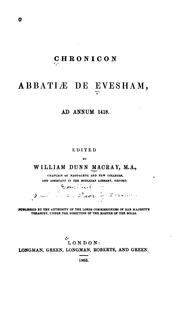 Cover of: Chronicon abbatiæ de Evesham, ad annum 1418
