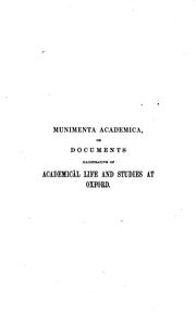 Cover of: Munimenta academica