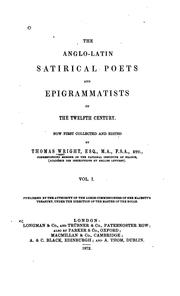 Cover of: The Anglo-Latin satirical poets and epigrammatists of the twelfth century