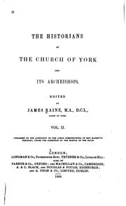 Cover of: The historians of the church of York and its archbishops by Raine, James