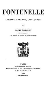 Cover of: Fontenelle: l'homme, l'œuvre, l'influence
