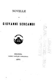 Novelle by Giovanni Sercambi