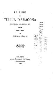 Cover of: Le rime di Tullia d'Aragona: cortigiana del secolo XVI